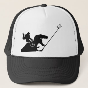 T-rex & bigfoot selfie trucker hat