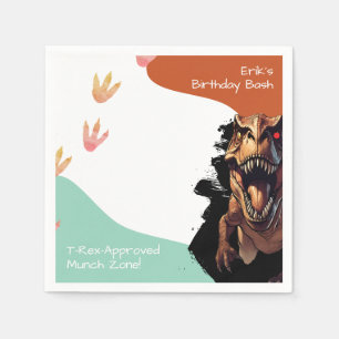 T-Rex Birthday Bash, Prehistoric Party Munch Zone Napkin
