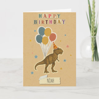 T-Rex Birthday Card – Personalised Name