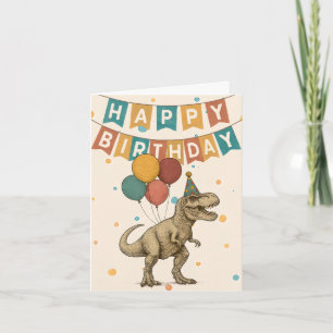 T-Rex Birthday Card – Roaring Dinosaur
