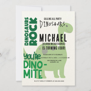 T-Rex Birthday Invitations - Dino Party Elegant