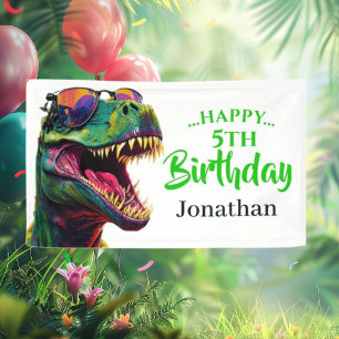 T- Rex Birthday Party Banner