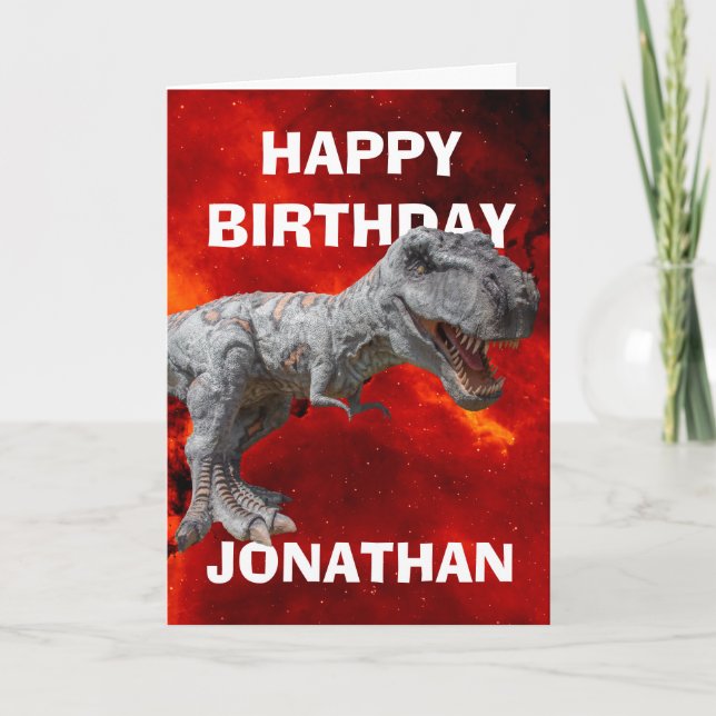  T REX Birthday Party Card (Front)