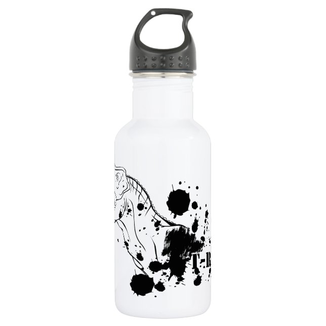 T-Rex (Black and White) 532 Ml Water Bottle (Front)