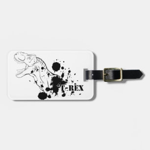 T-Rex (Black and White) Luggage Tag