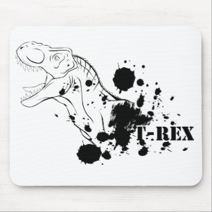 T-Rex (Black and White) Mouse Mat