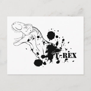 T-Rex (Black and White) Postcard