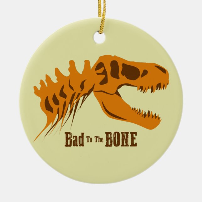 T-Rex Bones Ceramic Tree Decoration (Front)