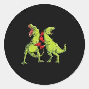 T-rex Boxing  Classic Round Sticker