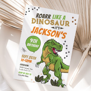 T-Rex Boy Dinosaur Birthday Invitation
