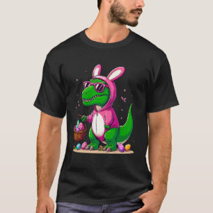 T-rex Bunny Ears Egg Hunt Easter Dinosaur Spring H T-Shirt