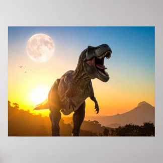 T-Rex Canvas Wall Art – Roaring Dinosaur Decor