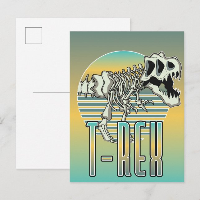 T-REX cartoon logo Invitation Postcard (Front/Back)