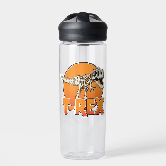 T-REX cartoon logo Water Bottle (Front)