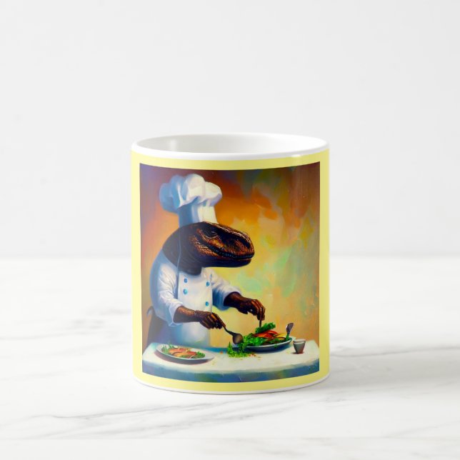 T Rex Chef Coffee Mug (Center)