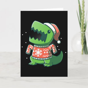 T-rex Christmas Fun Dinosaur Ugly Saurus Card