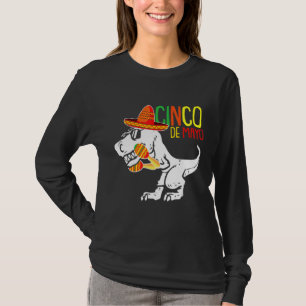 T Rex Cinco De Mayo Cute Sombrero Dino Saur Mexica T-Shirt