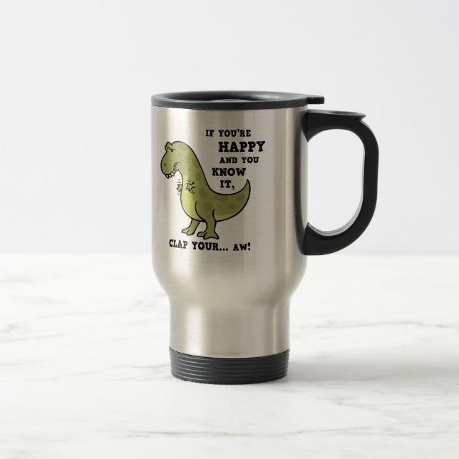 T-Rex Clap II Travel Mug (Right)