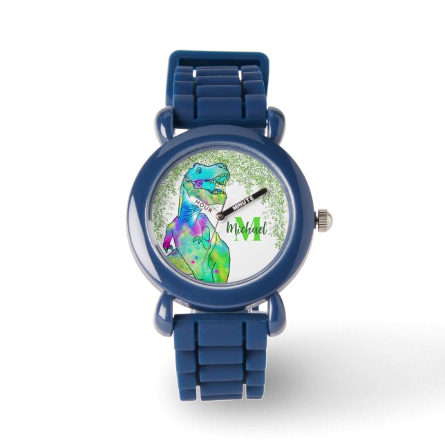 T-Rex colourful personalised  Watch (Front)