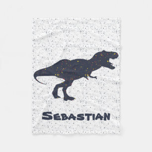 T-Rex Custom Name Fleece Blanket, Small Blanket