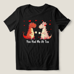T-Rex Dinasaur Tee, You Had Me At Tea Valentine's Tri-Blend Shirt