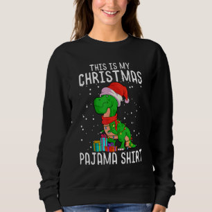 T Rex Dino Christmas Pajama  Dino   Santa Hat Sweatshirt
