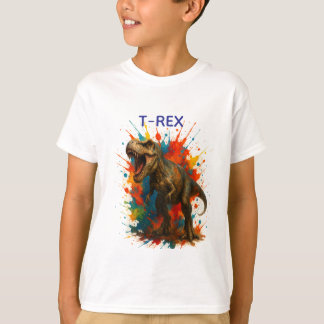 T-Rex Dino Kids T-Shirt - Colorful Action for Smal