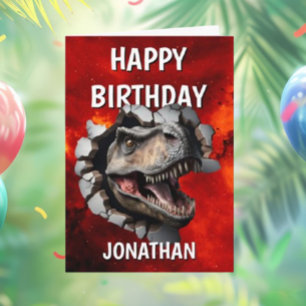 T rex dino-mite birthday Card