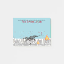 T-Rex dinosaur attacking city personalised