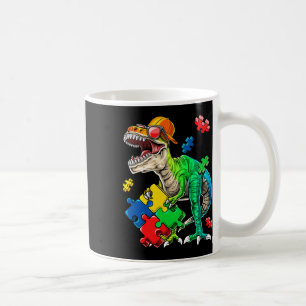 T Rex Dinosaur Autism Awareness Puzzle Piece Gift Coffee Mug