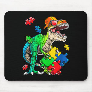 T Rex Dinosaur Autism Awareness Puzzle Piece Gifts Mouse Mat
