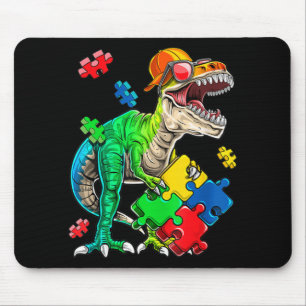 T Rex Dinosaur Autism Awareness Puzzle Piece Gifts Mouse Mat