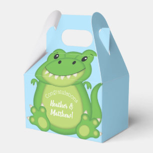 T-Rex Dinosaur Baby Shower Blue Favour Box