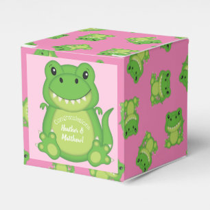 T-Rex Dinosaur Baby Shower Pink Favour Box
