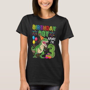 T Rex Dinosaur Birthday Boy Rawr Im 3 Year Old 3rd T-Shirt