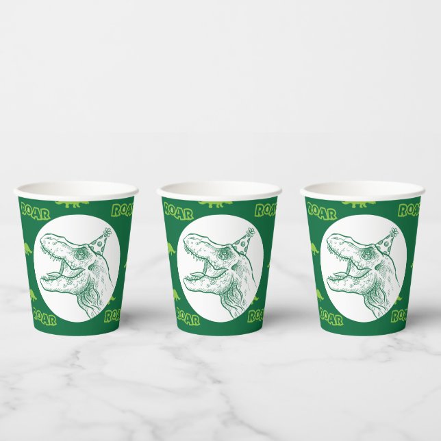 T-Rex Dinosaur Birthday  Paper Cups (Multi)