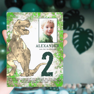 T-Rex Dinosaur Birthday Party Budget Invitation Postcard