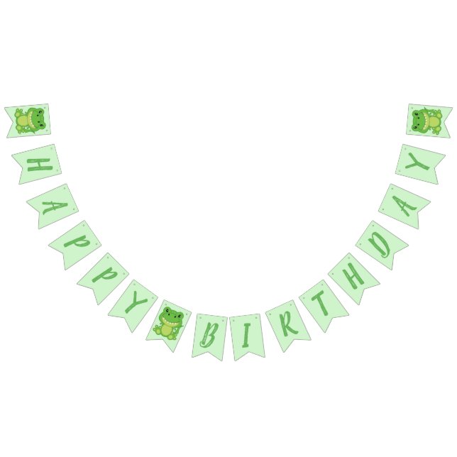 T-Rex Dinosaur Birthday Party Green Bunting (All)