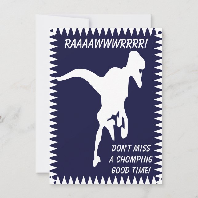 T Rex Dinosaur Birthday Party Invitations (Front)