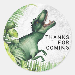 T-Rex Dinosaur Birthday Party Thank You Classic Round Sticker