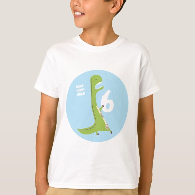T-Rex Dinosaur Birthday Shirt | 6th Birthday (Front)