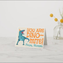 T-Rex Dinosaur Birthday Thank You Note Cards