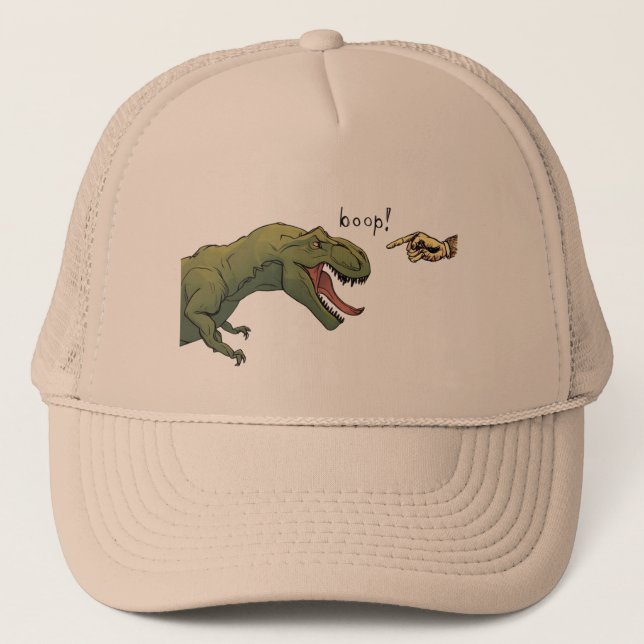 T-Rex Dinosaur Boop Tyrannosaurus Baseball  Trucker Hat (Front)