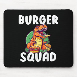 T-rex Dinosaur Burger Squad Hamburger Lovers Funny Mouse Mat