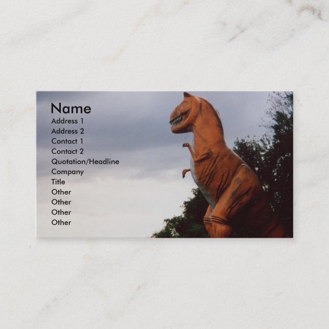 T-Rex Dinosaur Business Card Profile Card photo (Front)