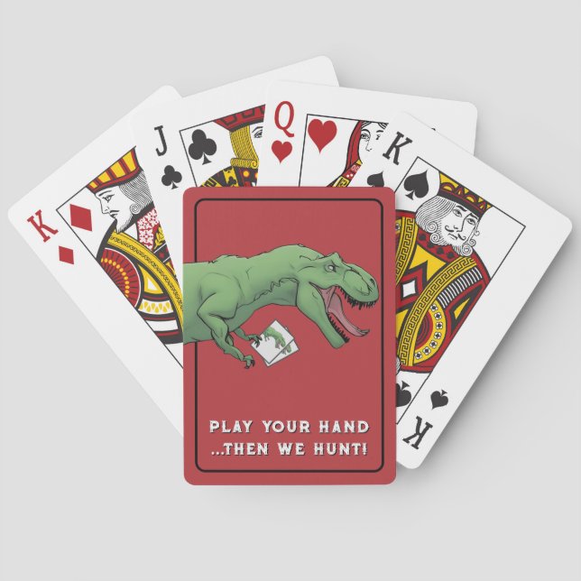 T-Rex Dinosaur Card Game Poker Playing Cards (Back)