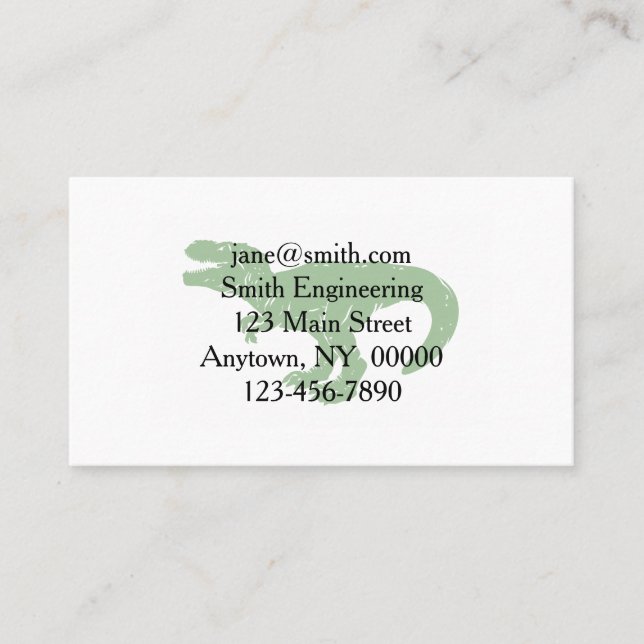 T rex dinosaur - Choose background color Business Card (Front)