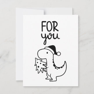 T Rex Dinosaur Christmas Card
