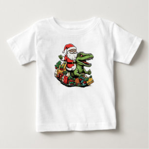 T-Rex Dinosaur Christmas   Funny Festive Holiday Baby T-Shirt