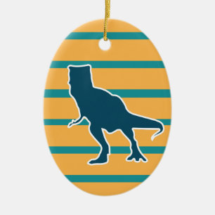 T-rex dinosaur colourful cartoon ceramic tree decoration